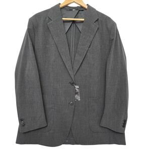 NWT Uniqlo C Womens Office Corp Classic Gray Wool Blend Tailored Blazer XXL